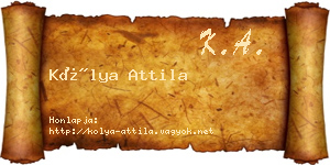 Kólya Attila névjegykártya