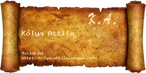 Kólya Attila névjegykártya