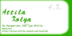 attila kolya business card